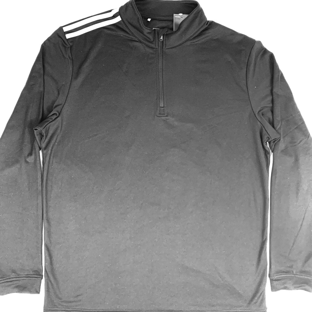 Men’s adidas Golf 3 Stripe 1/4 Zip Black Pullover